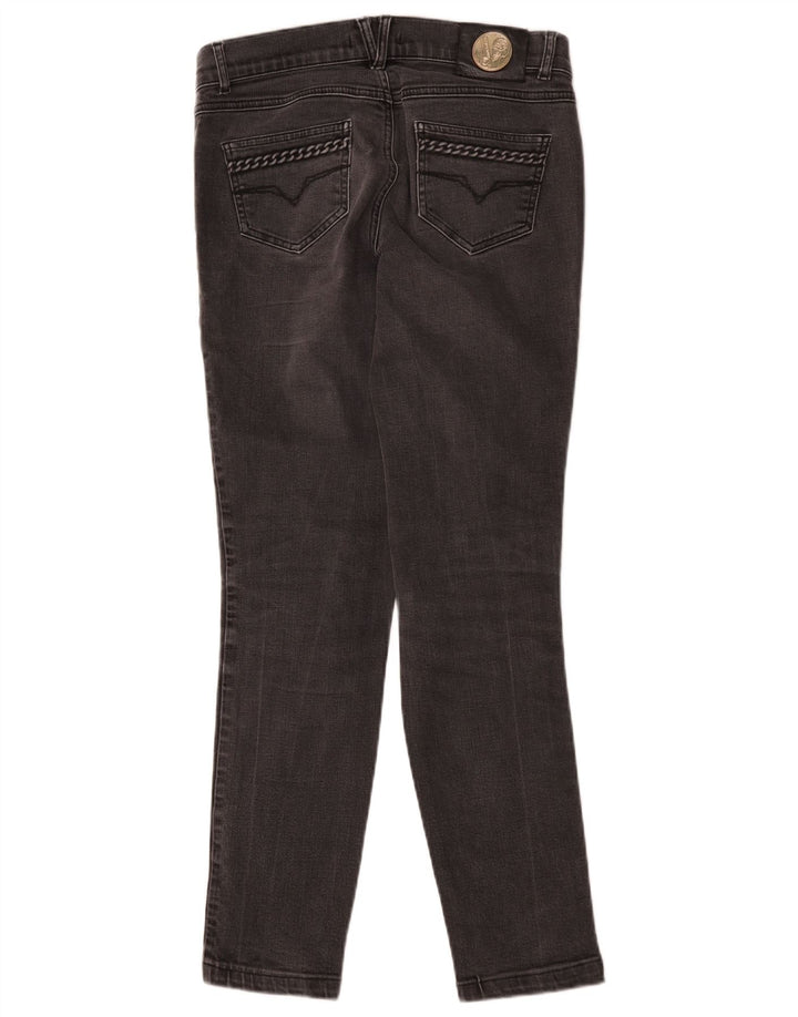 Jeans slim da donna Versace IT 42 medio W30 L29 cotone grigio