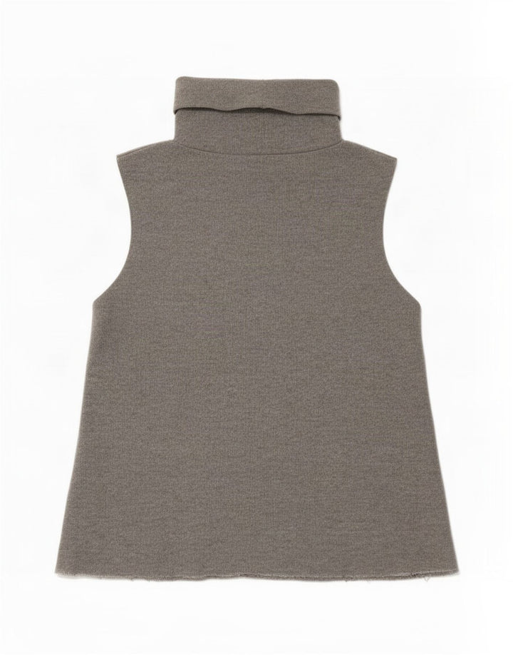 Canotta Zara da donna con collo alto UK 10 piccola poliestere grigio