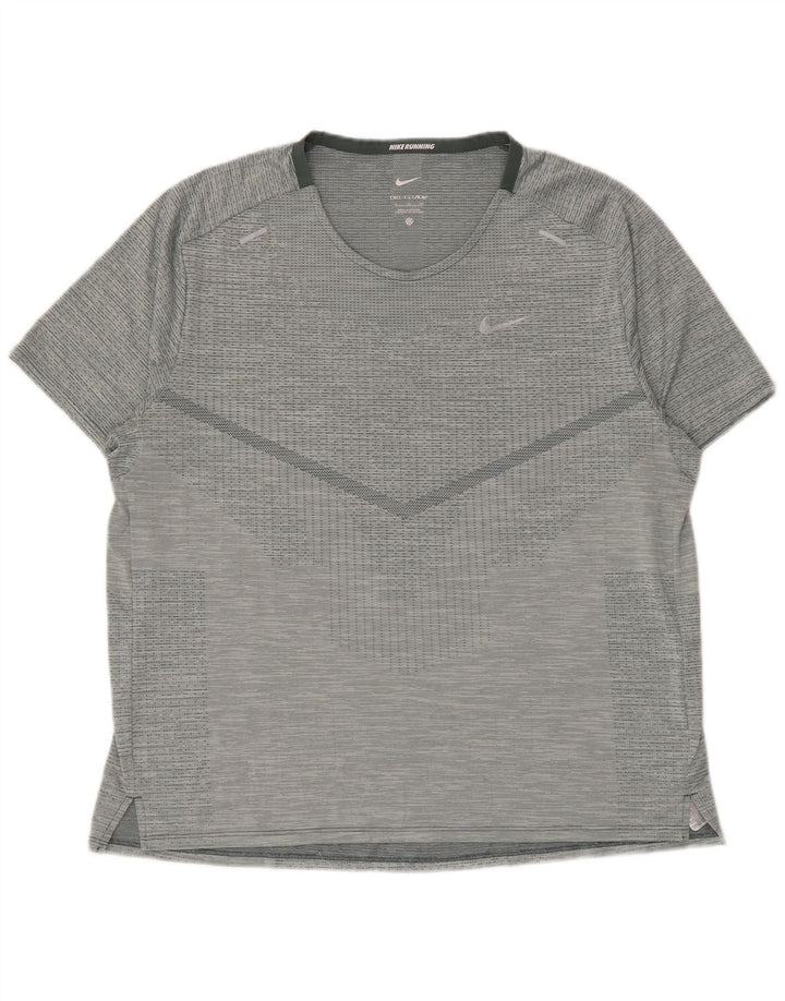 T-shirt da running Nike Dri Fit da donna, taglia UK 18 XL, poliestere grigio