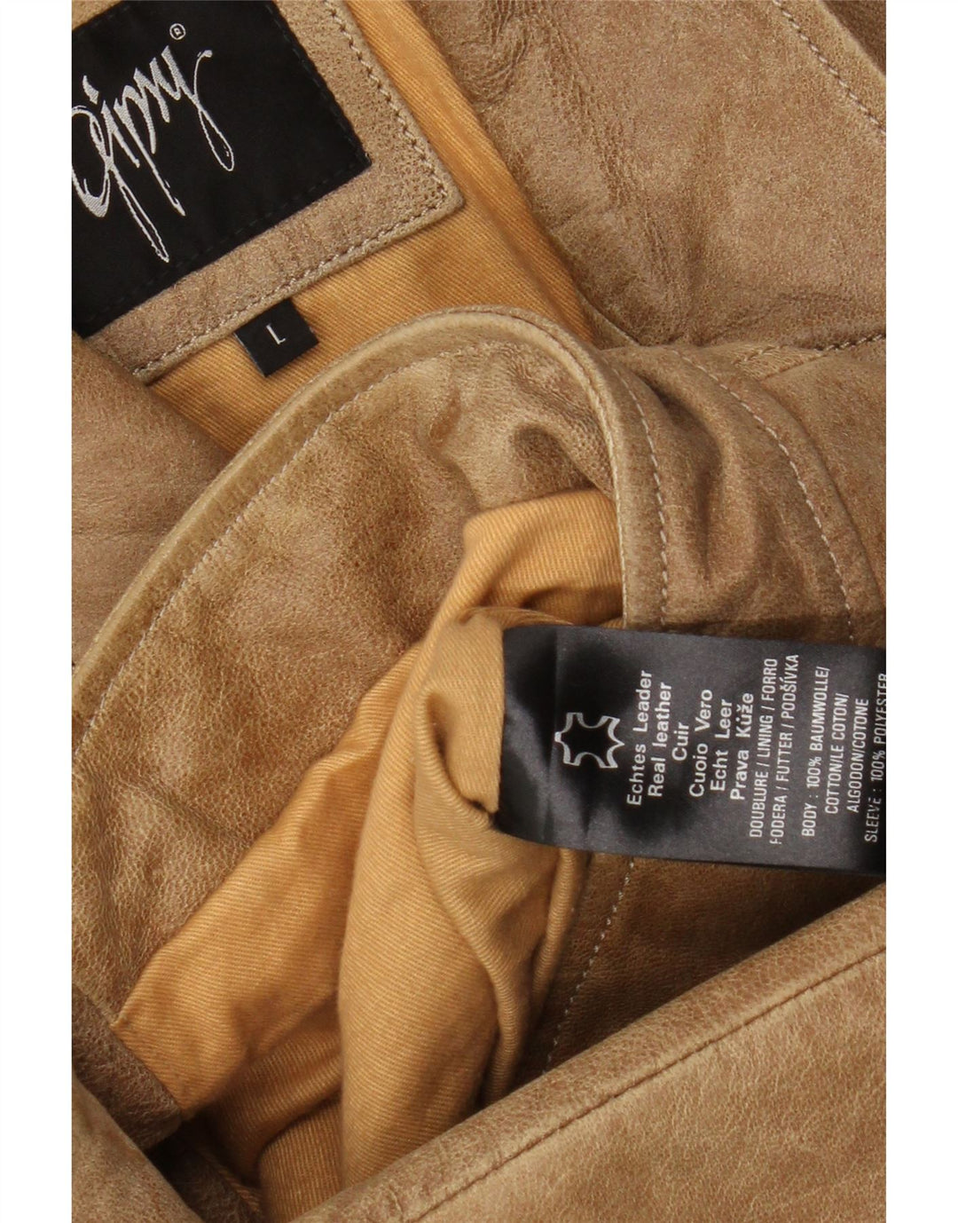 Giacca da motociclista in pelle da donna Gipsy UK 16 Grande pelle beige