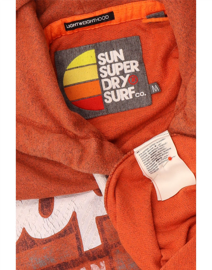 Maglione con cappuccio grafico da uomo Superdry in cotone arancione medio