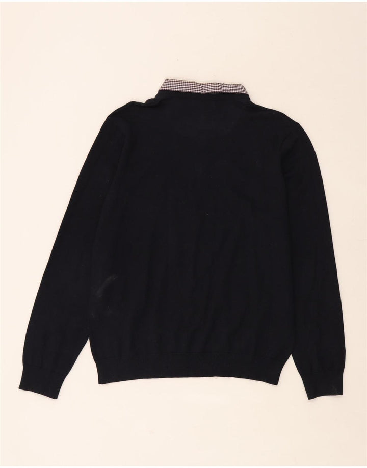 Maglione da uomo con scollo a V autografo Marks & Spencer grande in cotone blu navy