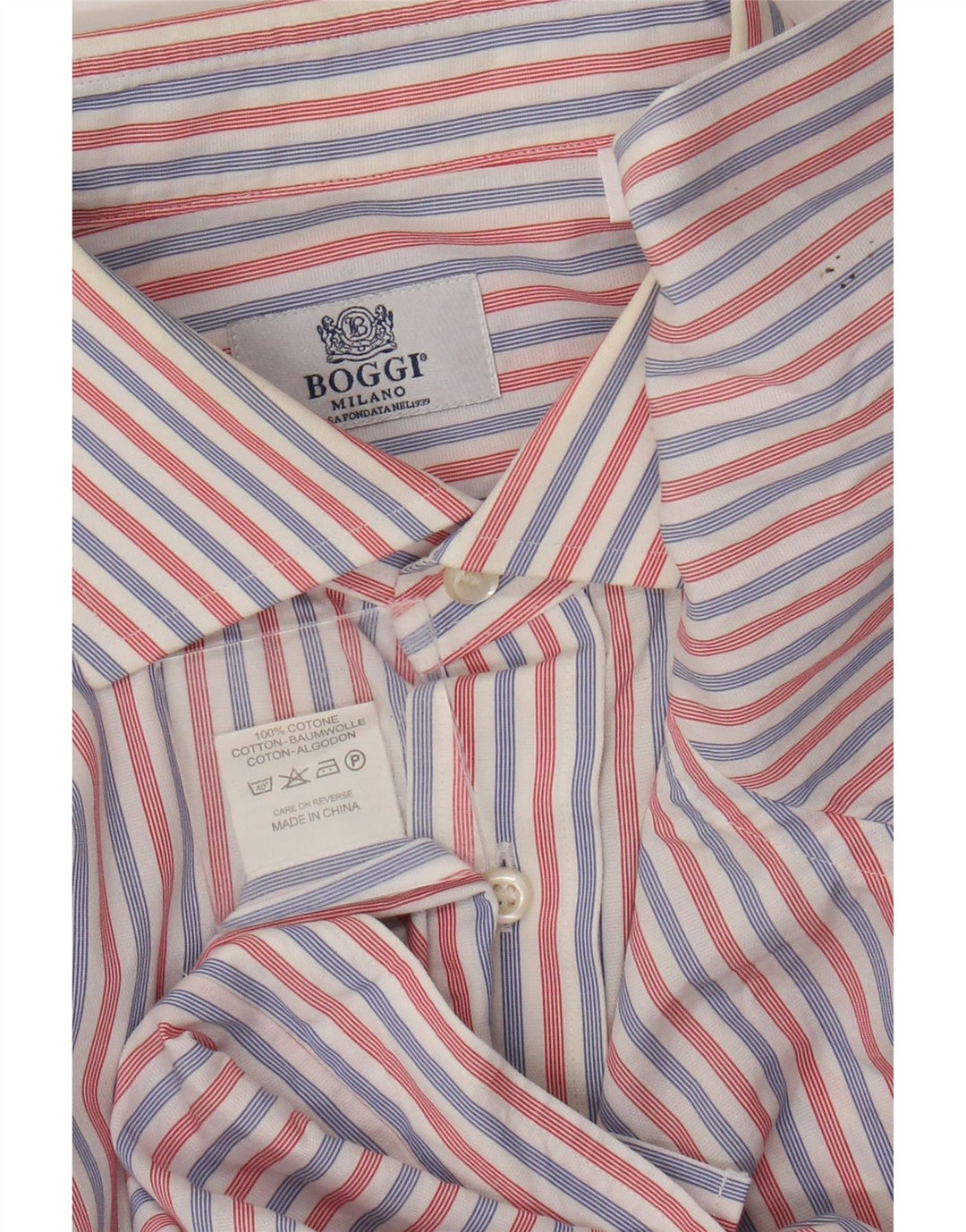 Camicia Boggi Milano da uomo in cotone a righe grandi rosse