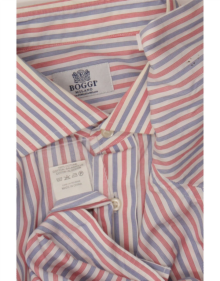 Camicia Boggi Milano da uomo in cotone a righe grandi rosse