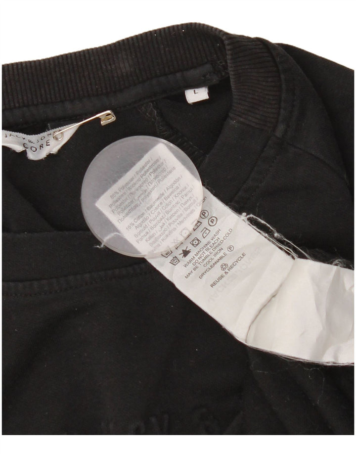 Jack & Jones Felpa da uomo Maglione Grande Poliestere Nero
