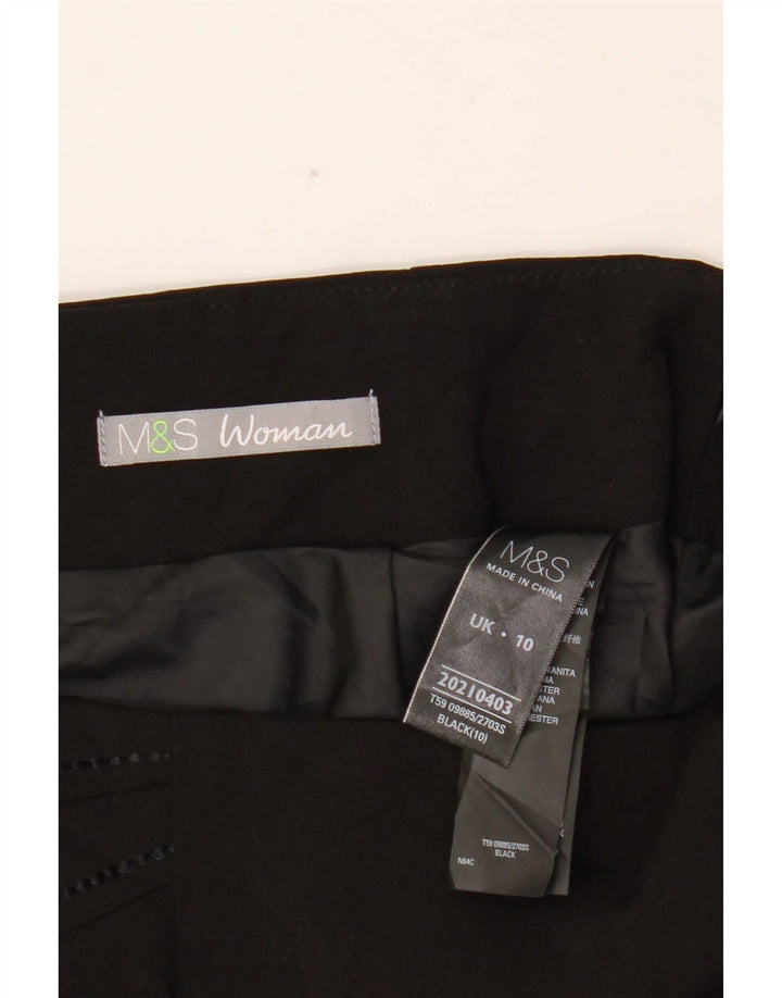 Gonna a tromba da donna Marks & Spencer UK 10 piccola W29 poliestere nero