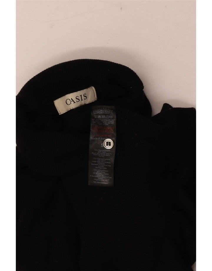 Maglione maglione a collo alto da donna Oasis UK 10 piccolo in viscosa nera