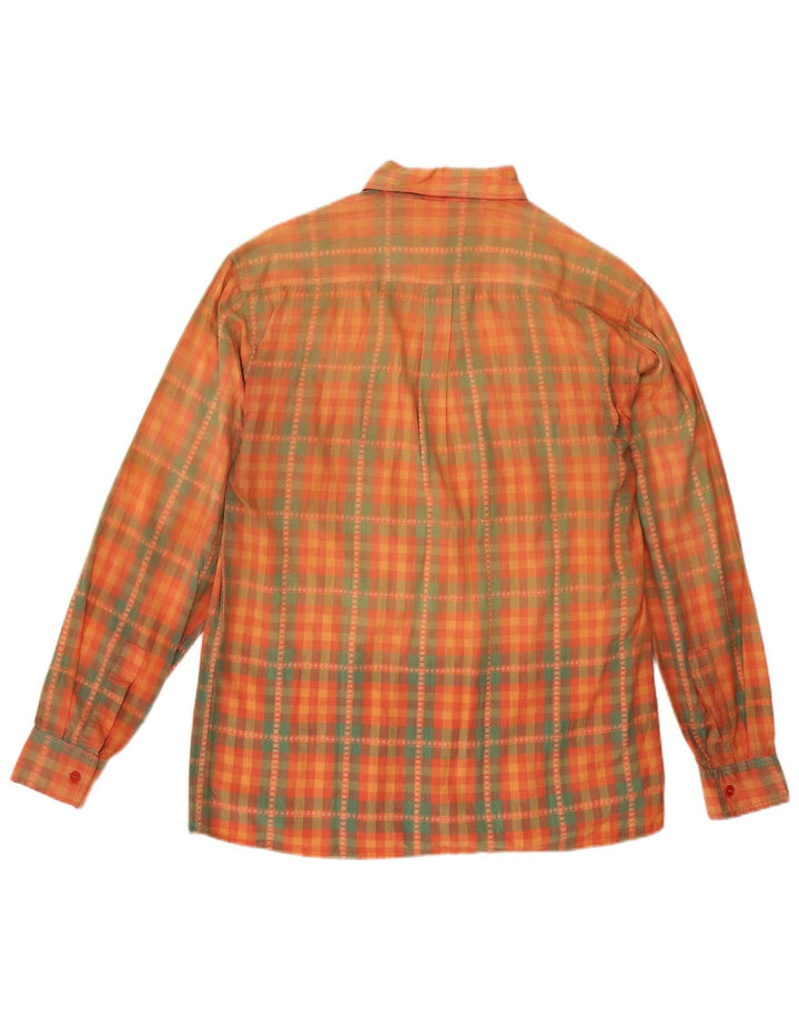Camicia vintage da uomo a quadri arancioni piccoli