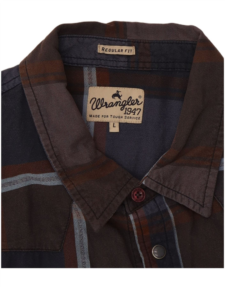 WRANGLER Mens Regular Fit Shirt Large Multicoloured Check Cotton