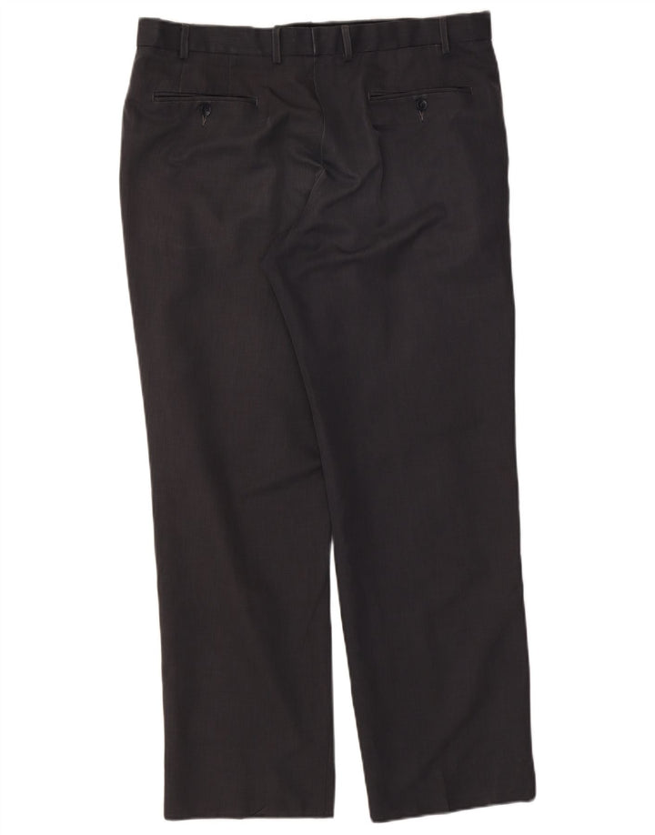 Pantaloni chino dritti da uomo Marks & Spencer W36 L31 poliestere blu
