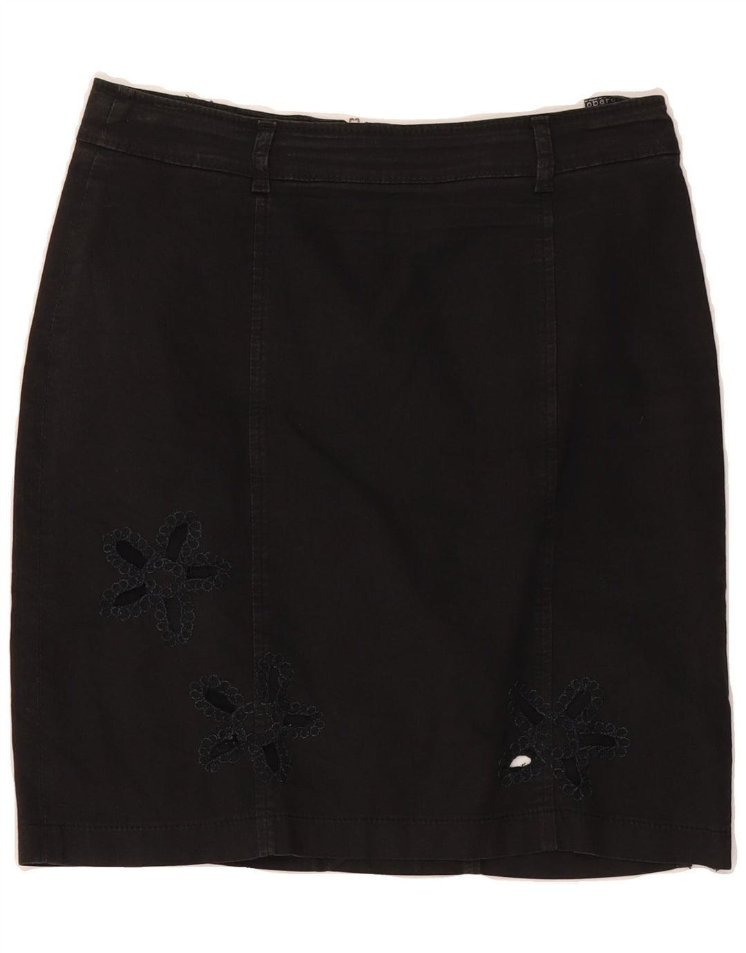 ROCCOBAROCCO Womens Straight Skirt IT 44 Medium W30  Black Cotton Vintage Roccobarocco and Second-Hand Roccobarocco from Messina Hembry 