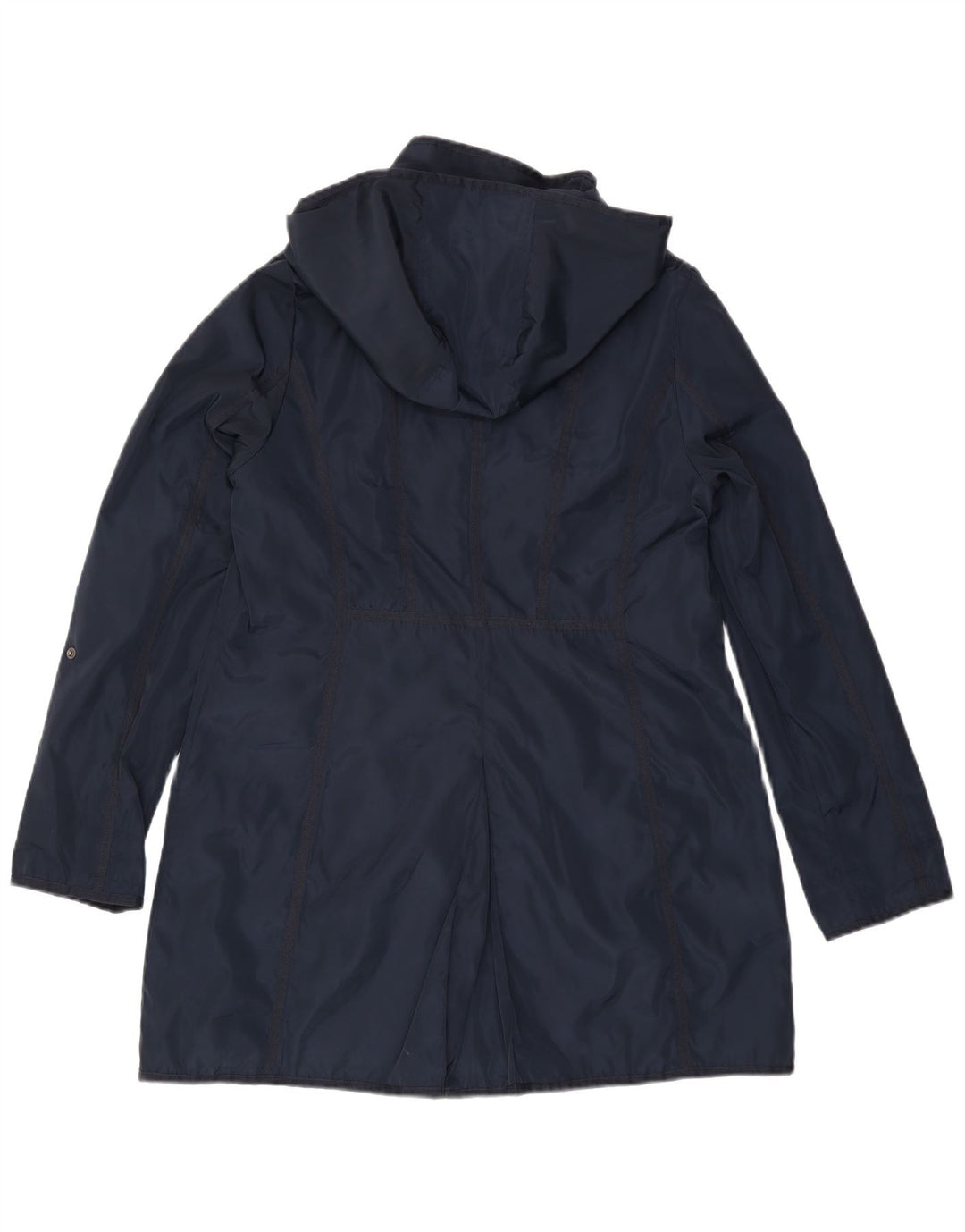 Giacca a vento con cappuccio da donna DKNY UK 16 grande poliestere blu navy