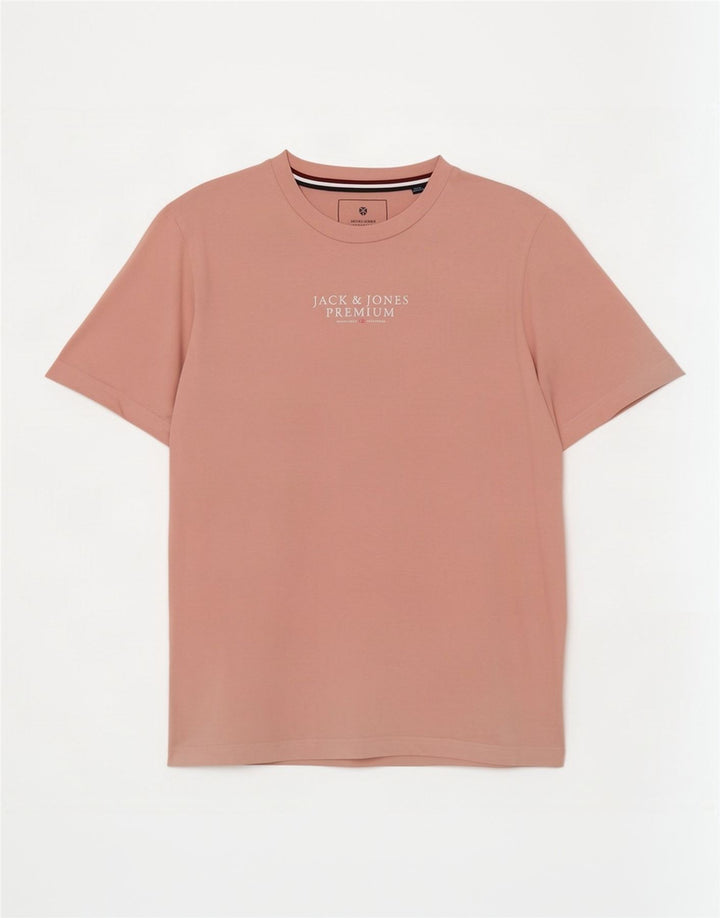 T-shirt grafica da uomo Jack & Jones Top in cotone rosa medio