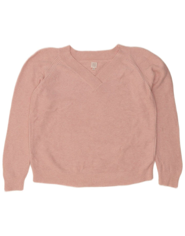 Maglione maglione con scollo a V da donna John Lewis UK 16 grande cotone rosa
