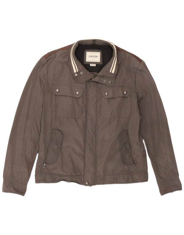 Giubbotto bomber da uomo Geox UK 46 3XL Poliestere grigio