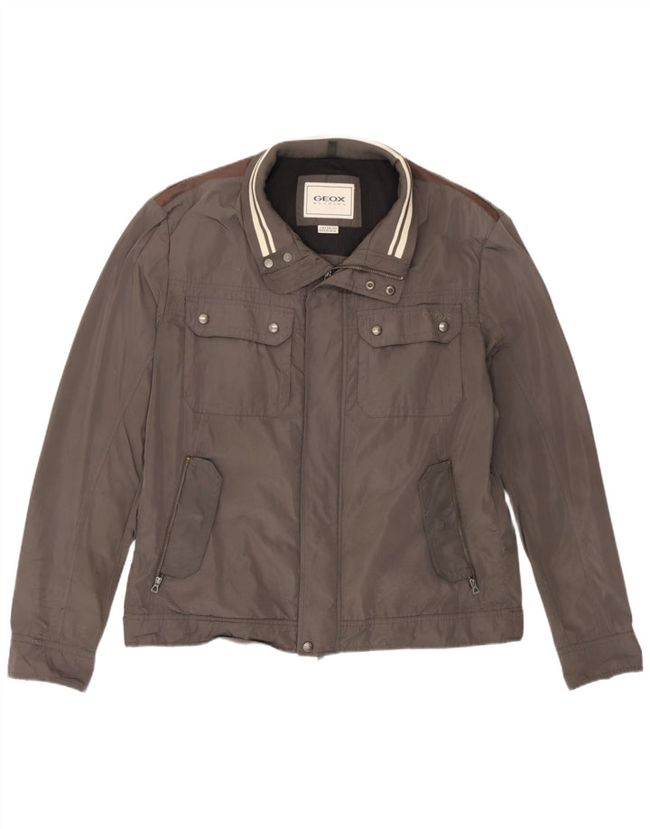 Giubbotto bomber da uomo Geox UK 46 3XL Poliestere grigio