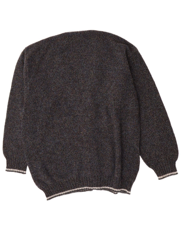 Maglione cardigan vintage da uomo IT 54 XL in lana grigia