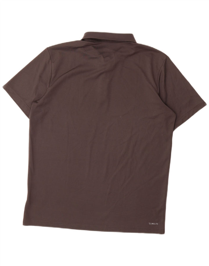 ADIDAS Mens Climalite Polo Shirt Large Grey Polyester
