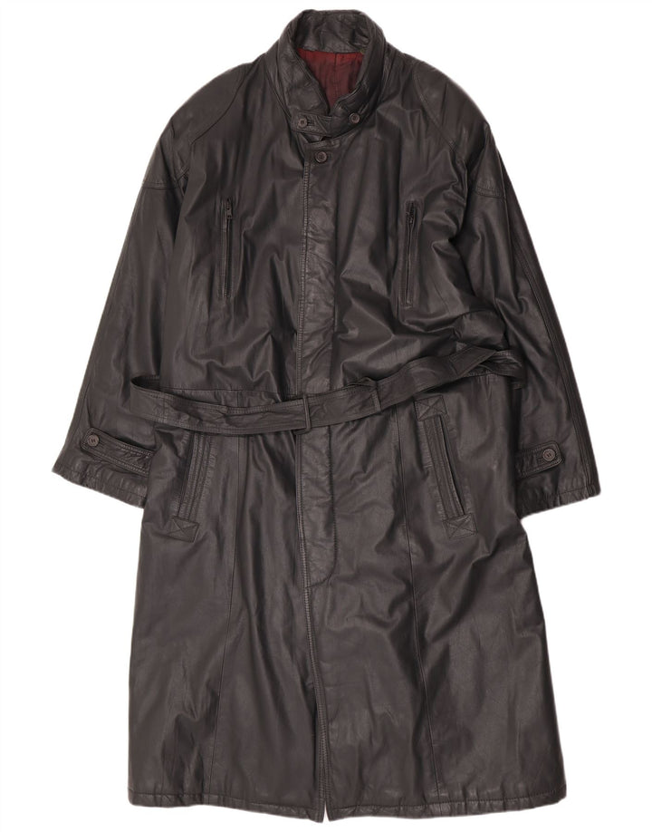 Cappotto in pelle da uomo Montes IT 56 3XL Pelle nera