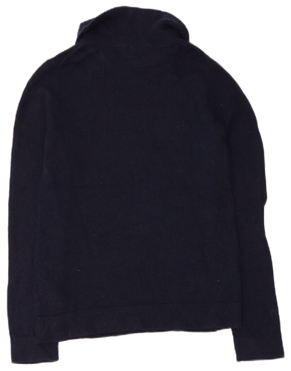 Maglione maglione a collo alto da donna Hobbs UK 12 lana blu navy medio