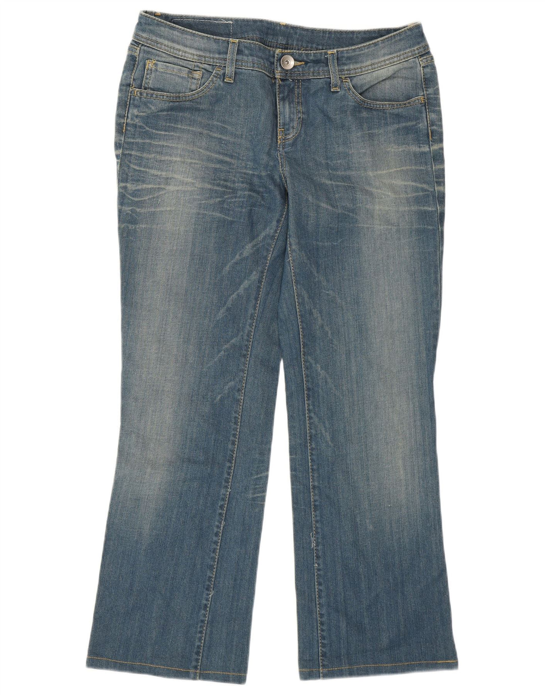 Jeans Bootcut da donna Benetton W29 L27 cotone blu