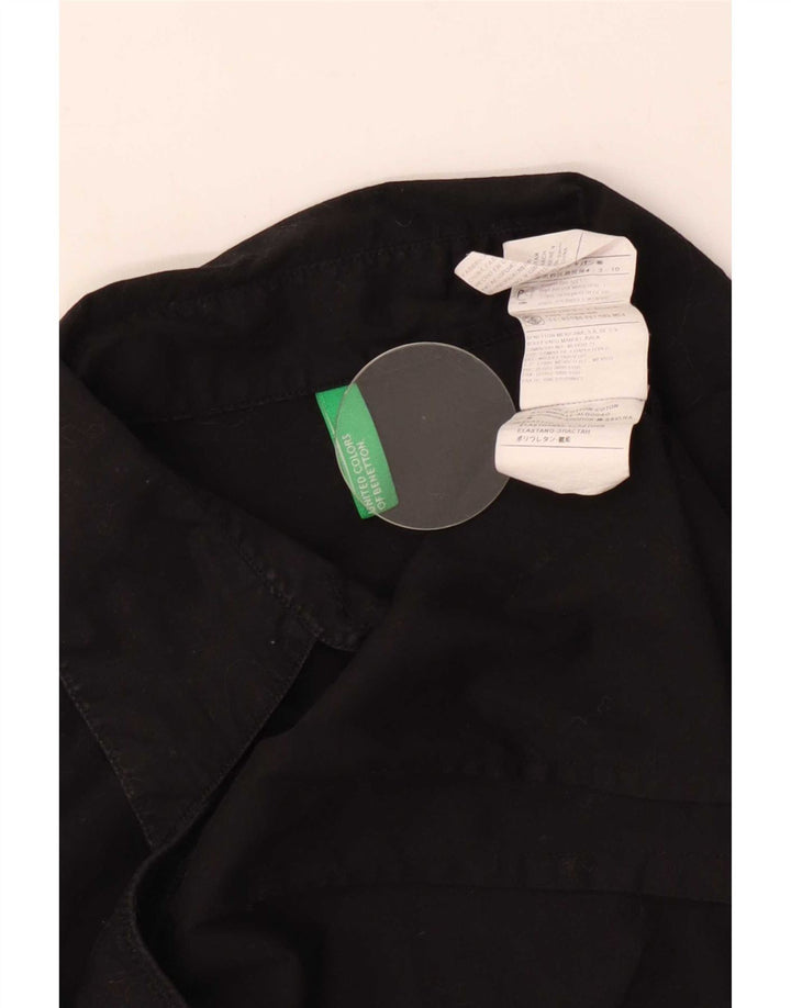 Benetton Camicia Body da Donna UK 14 Large Nero Cotone