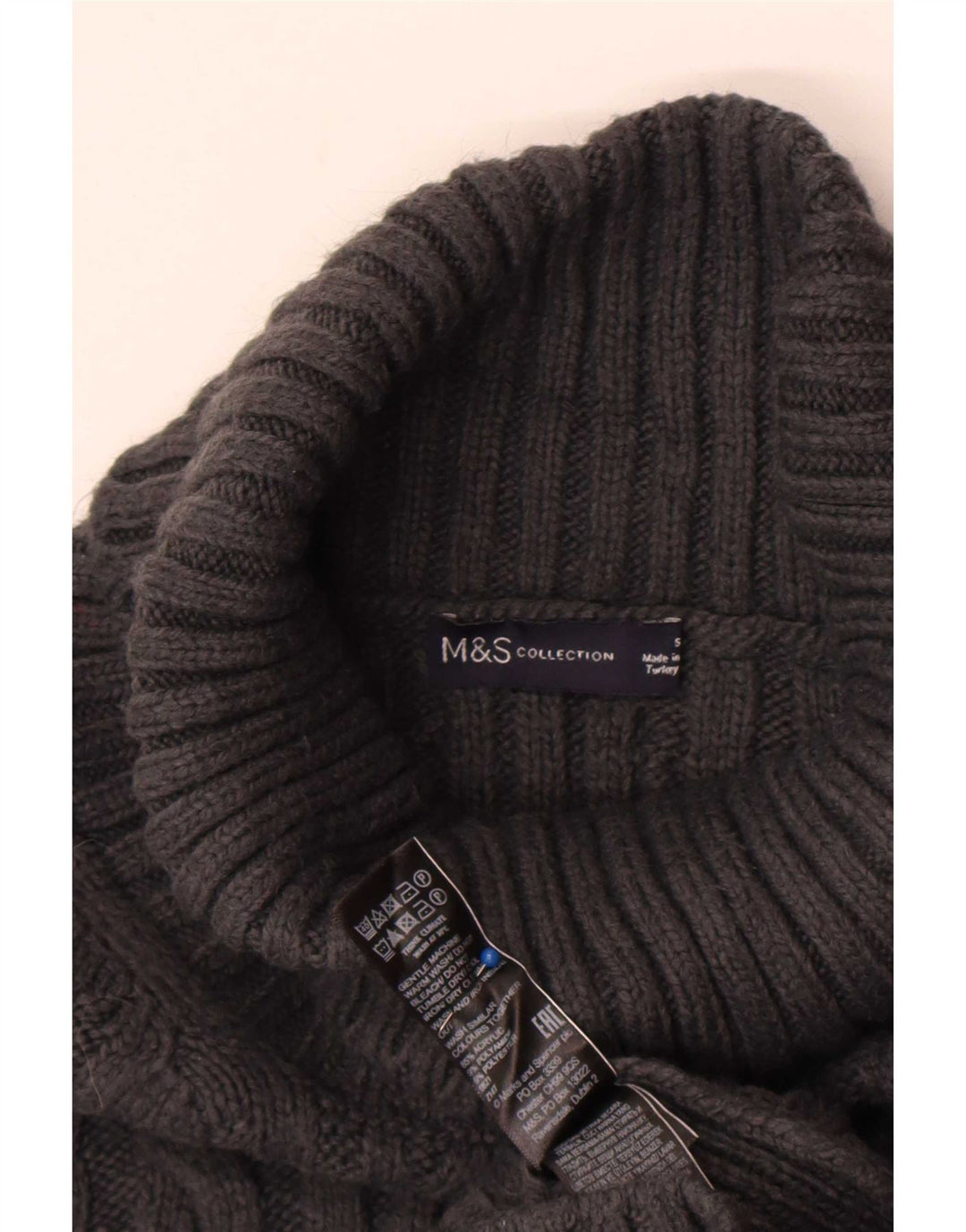 Canotta oversize da donna Marks & Spencer UK 10 piccola in acrilico grigio