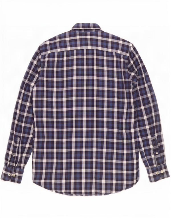 Carrera Camicia da uomo in flanella vestibilità regolare in cotone a quadri blu navy medio