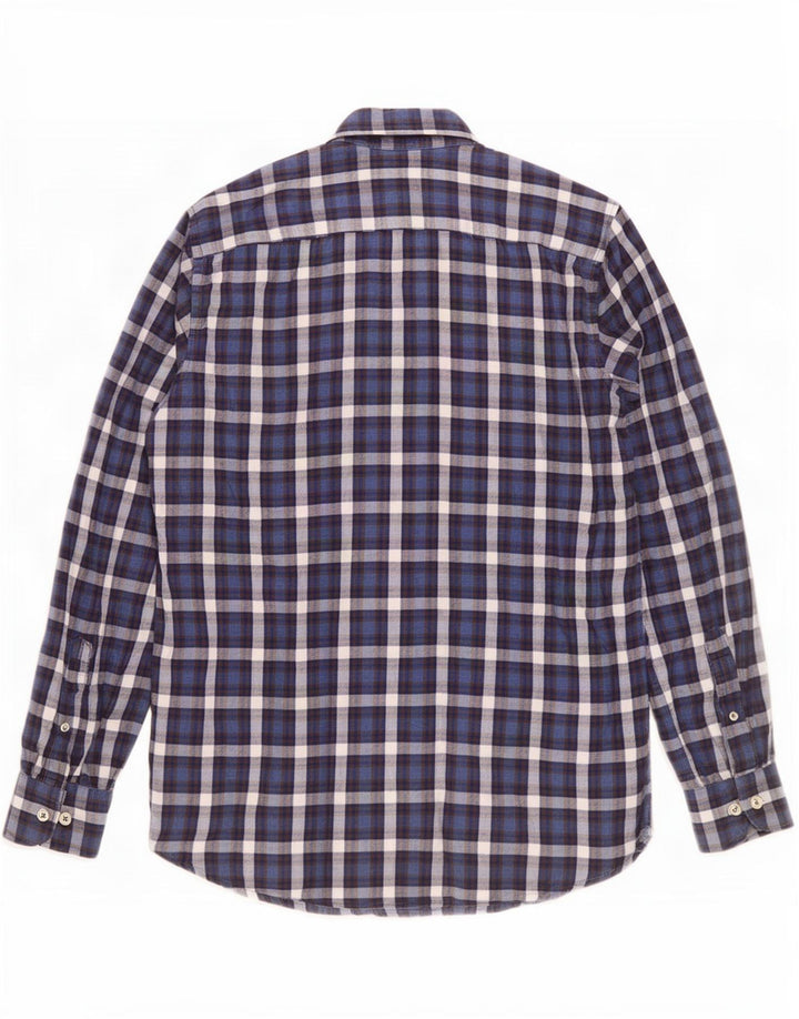 Carrera Camicia da uomo in flanella vestibilità regolare in cotone a quadri blu navy medio