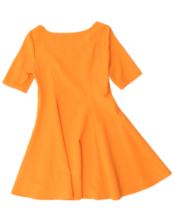 Abito a trapezio da donna vintage UK 12 arancione medio