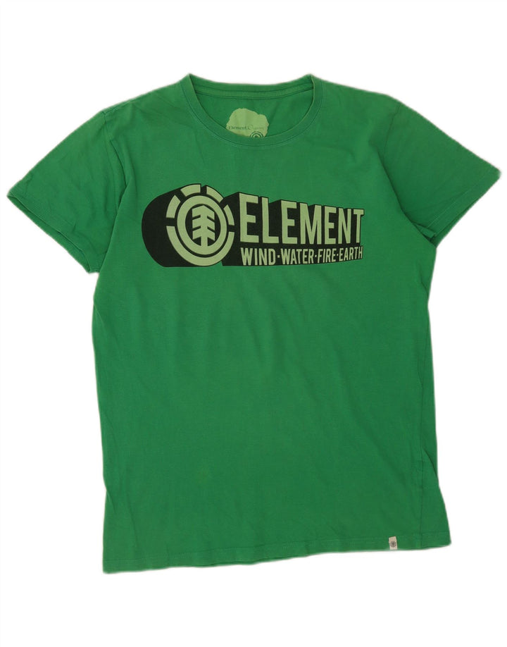 T-shirt grafica da uomo Element Top in cotone verde medio