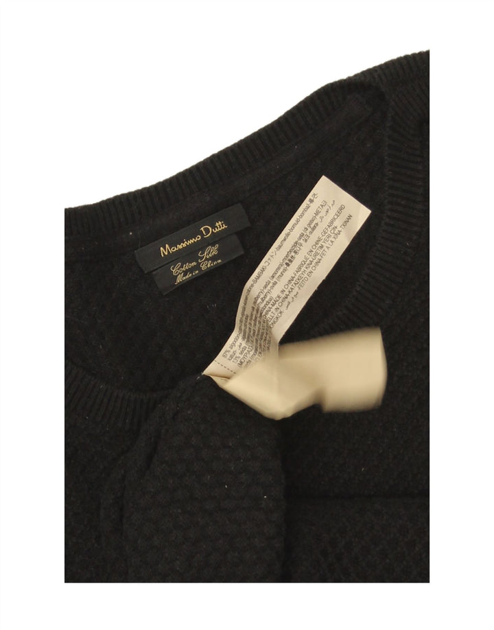 Maglione maglione girocollo da uomo Massimo Dutti XL in cotone nero