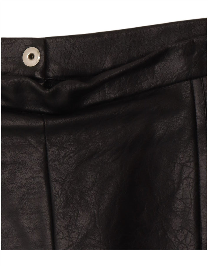 Gonna in pelle da donna VINTAGE W28 in pelle nera media