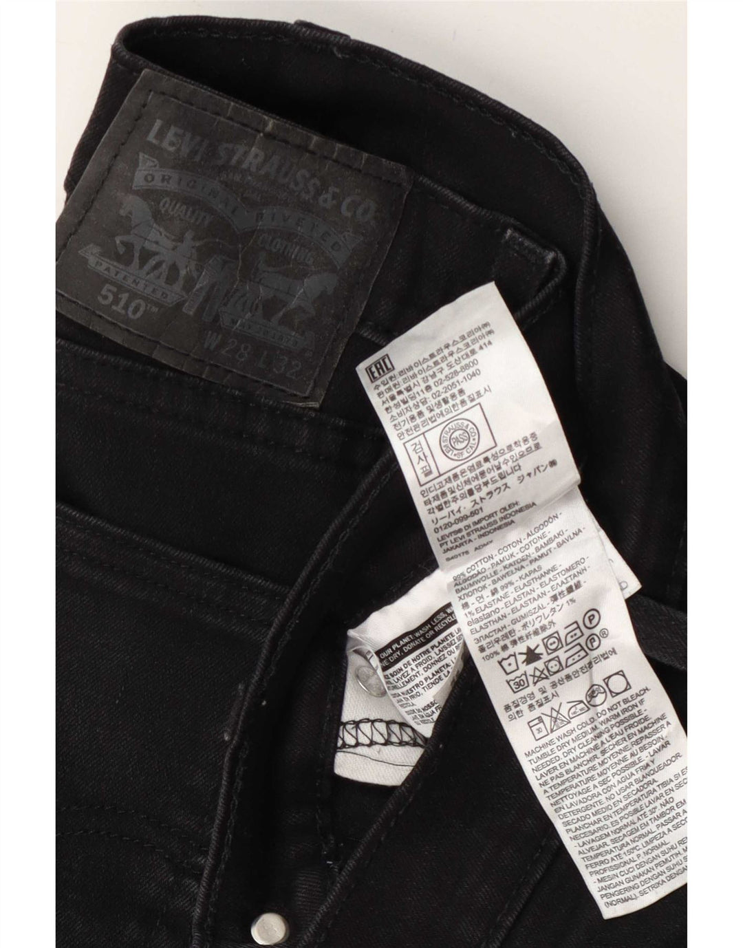 Jeans Levi's Uomo 510 Skinny W28 L32 Cotone Grigio