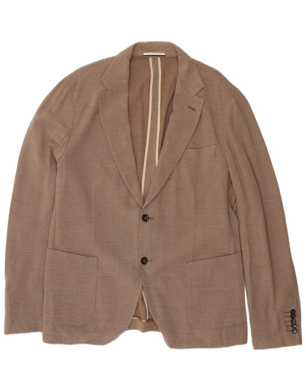 Giacca blazer da uomo slim fit a 2 bottoni Hugo Boss EU 56 3XL lana vergine marrone