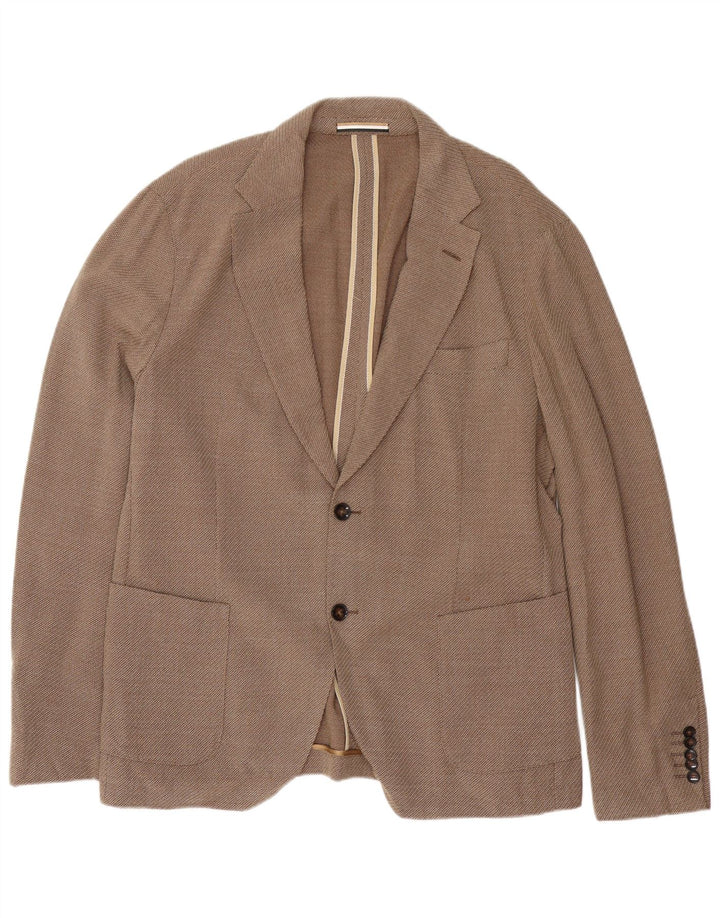 Giacca blazer da uomo slim fit a 2 bottoni Hugo Boss EU 56 3XL lana vergine marrone