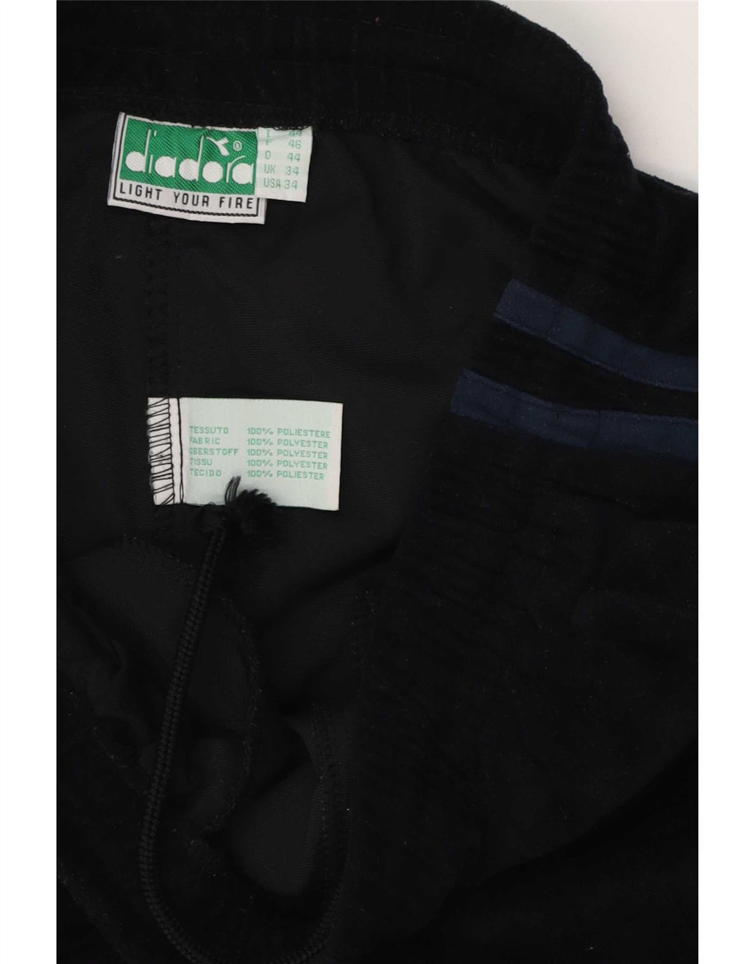 Pantaloni da tuta da uomo Diadora Large neri in poliestere