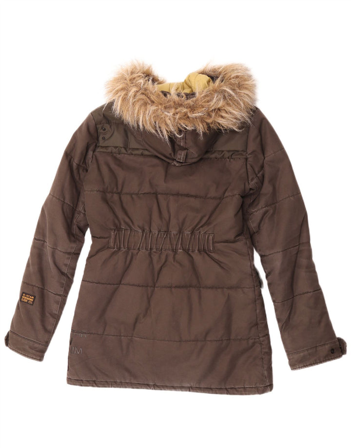 Giacca imbottita con cappuccio da donna G-Star UK 14 Cotone marrone medio