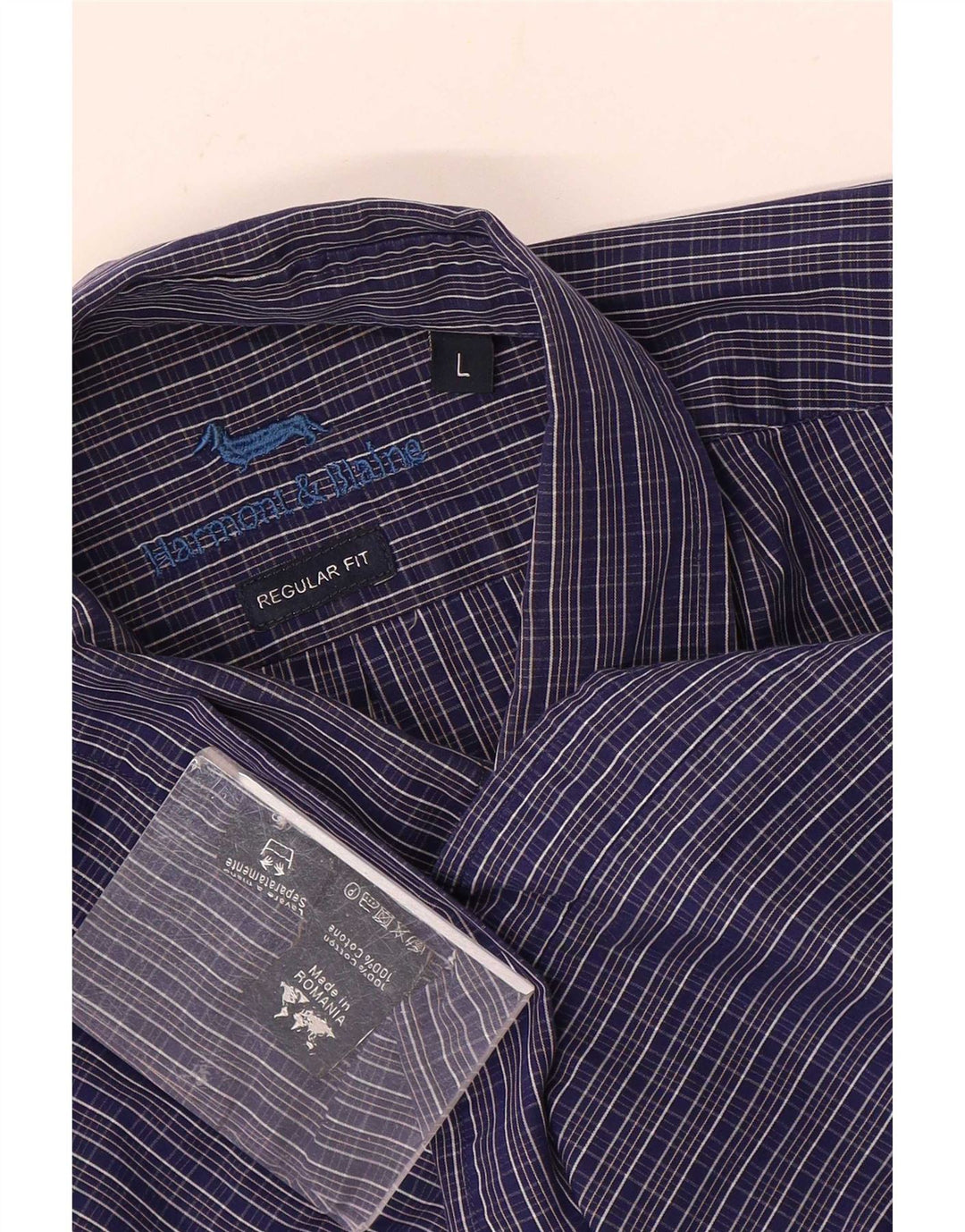 Camicia da uomo Harmont & Blaine vestibilità regolare, cotone a quadri blu grande