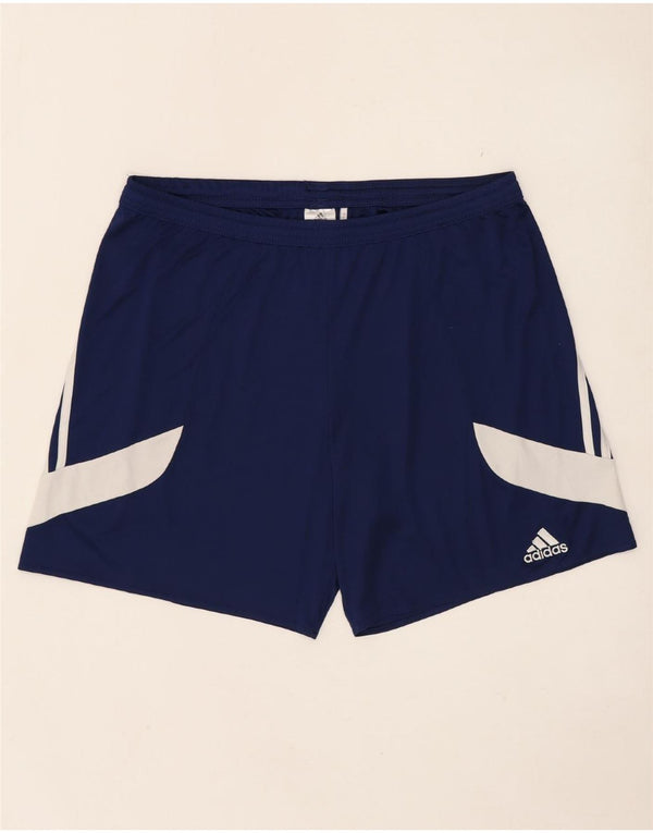 Pantaloncini sportivi ADIDAS Climalite da uomo XL in poliestere color block blu navy