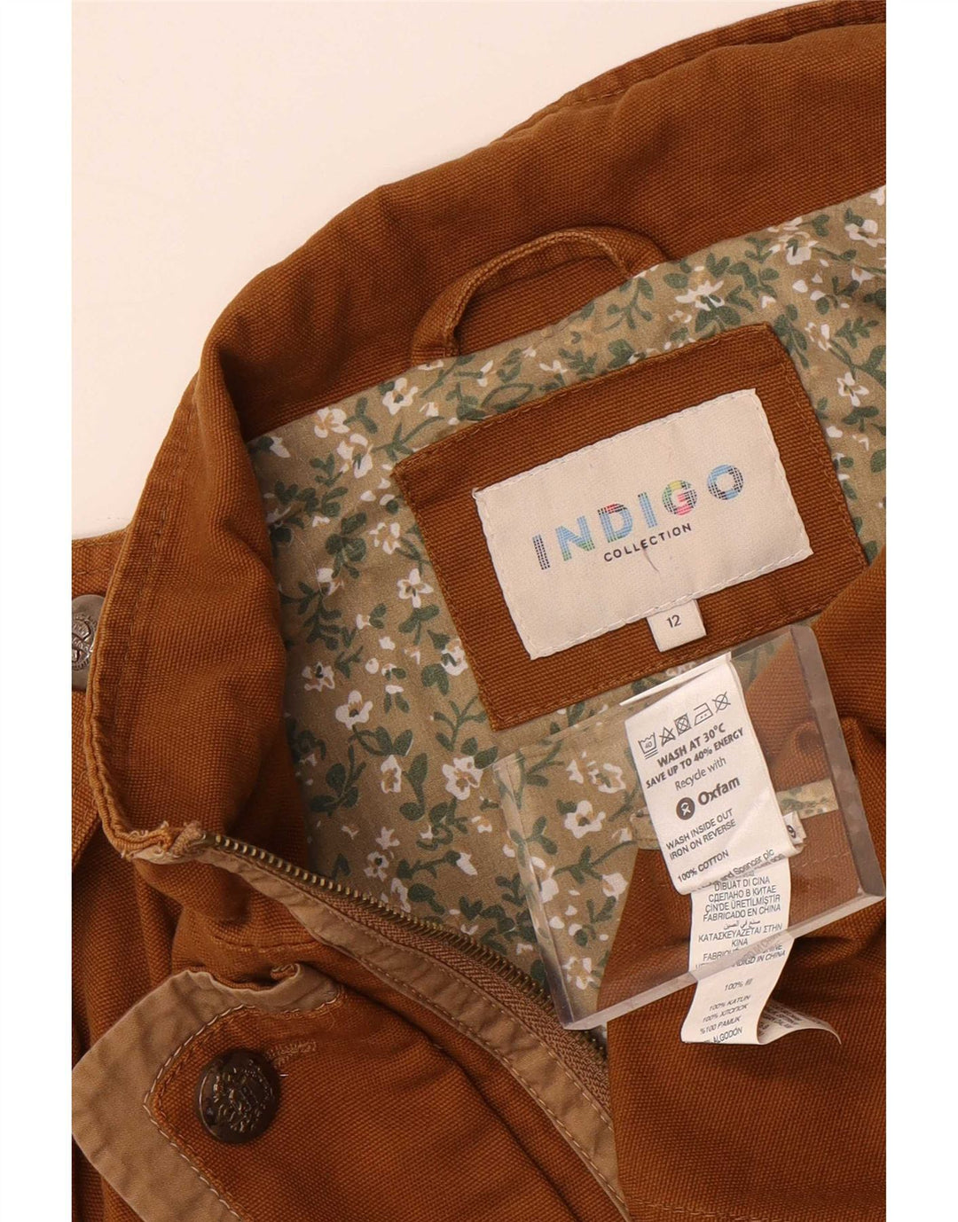 Giacca militare da donna Marks & Spencer UK 12 Cotone marrone medio