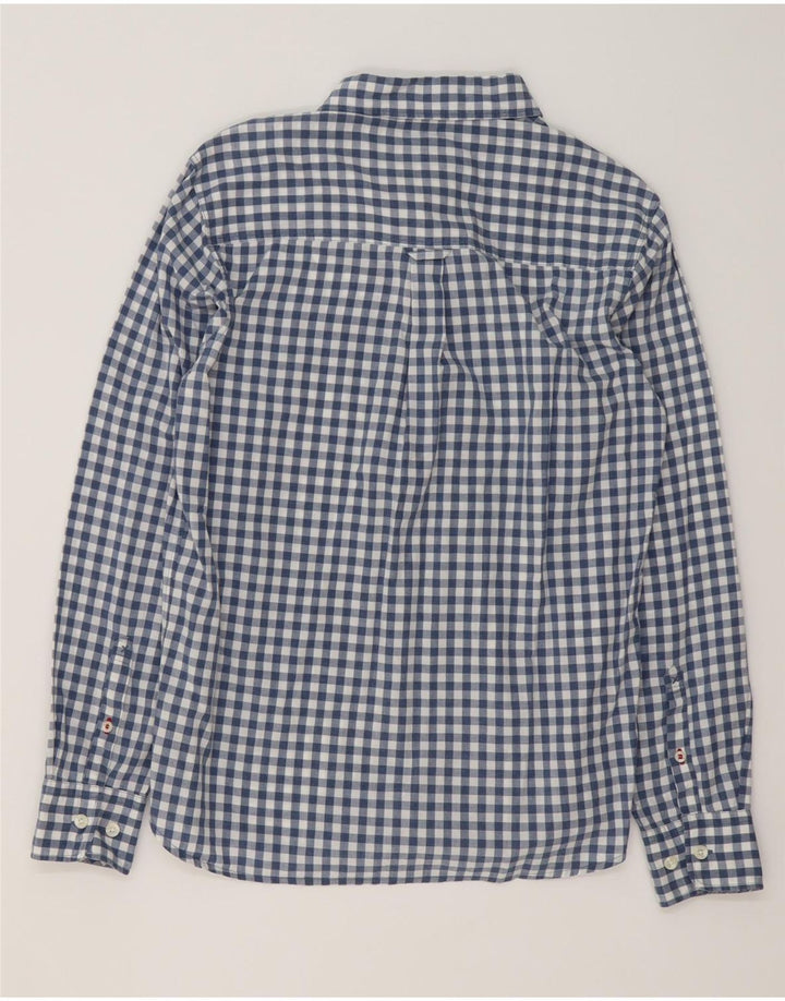 FAT FACE Camicia da uomo in cotone a quadri piccoli blu