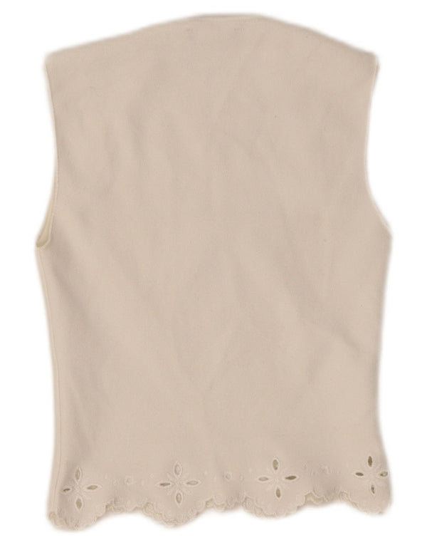 Top corto senza maniche da donna Zara UK 8 Small bianco