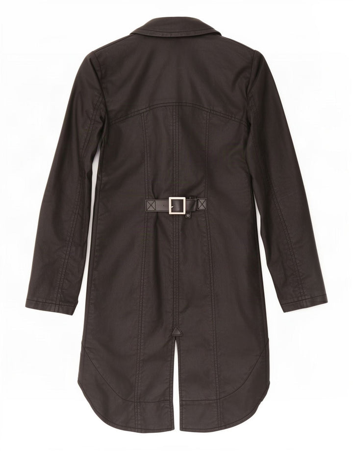 Cappotto frac vintage da donna UK 6 XS in cotone nero