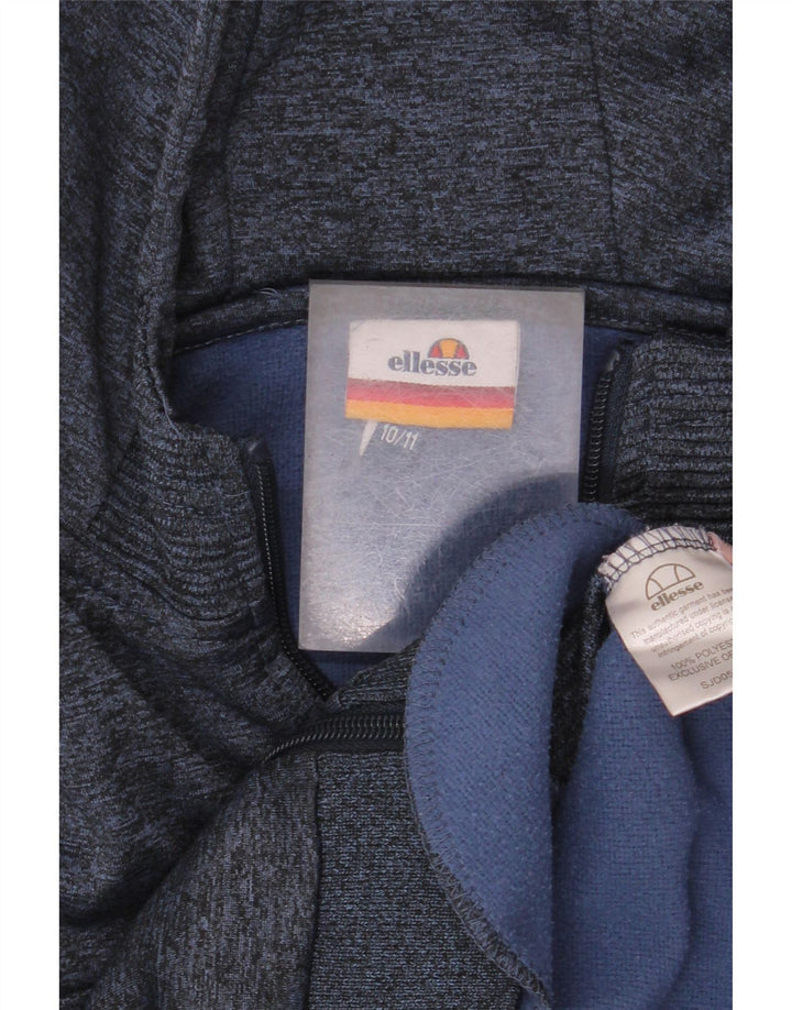 Maglione con cappuccio e zip per ragazzi Ellesse 10-11 anni in poliestere screziato blu navy