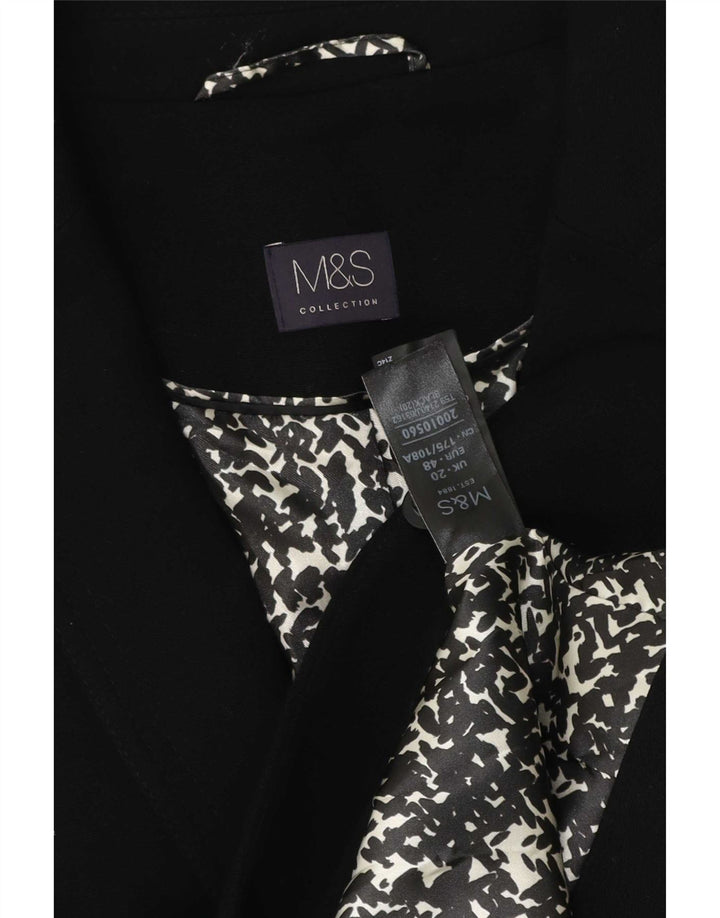 Giacca blazer a 1 bottone Marks & Spencer da donna UK 20 2XL poliestere nero