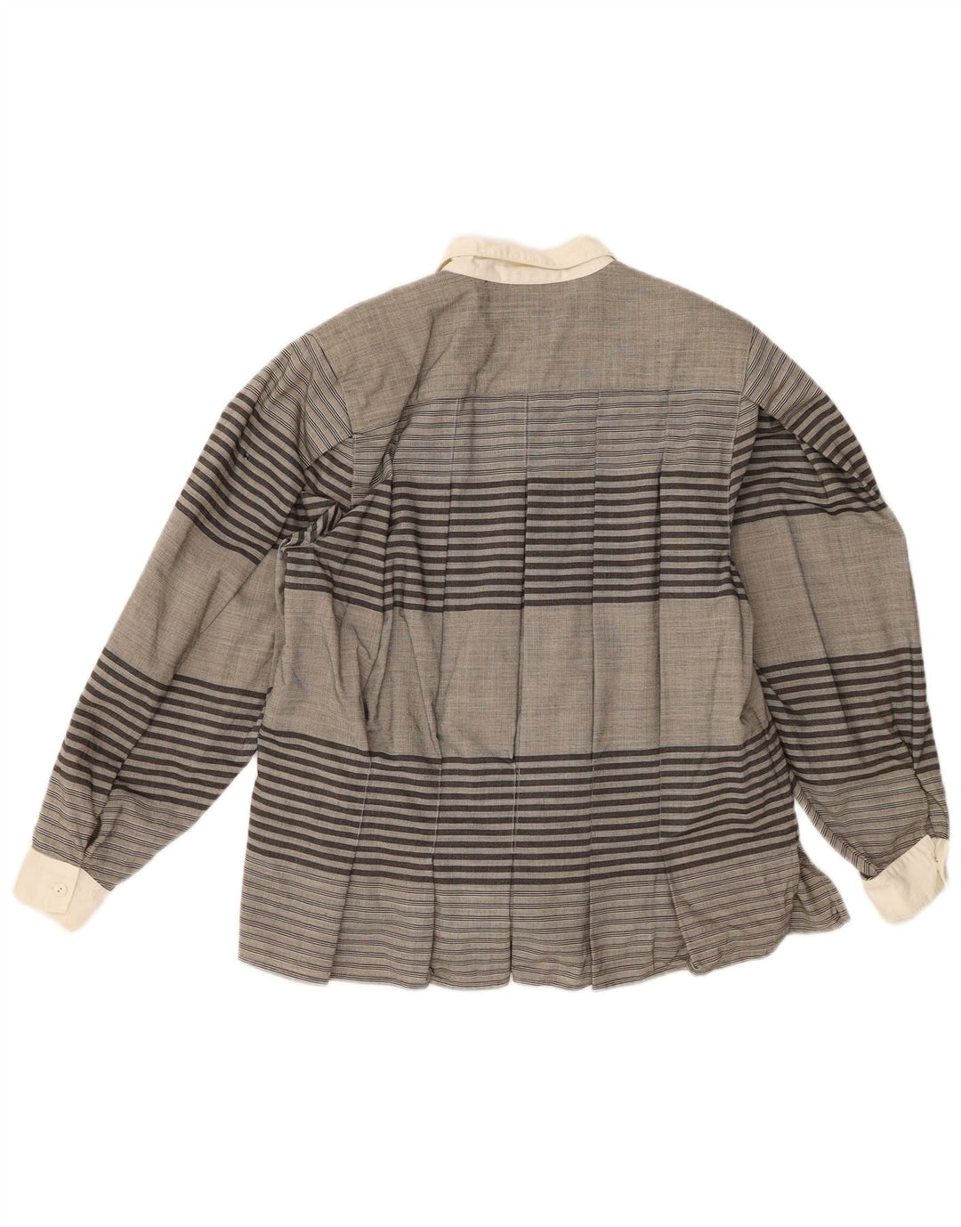 Camicetta camicia vintage da donna IT 44 grigio medio a righe