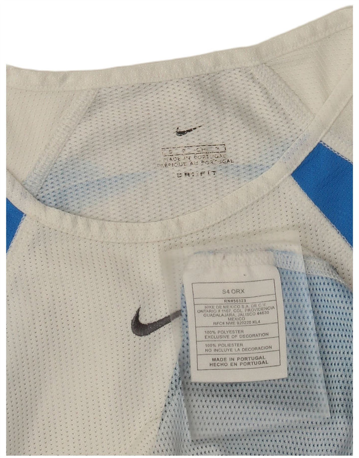 Canotta Nike Dri Fit da uomo, piccola, in poliestere color block bianco