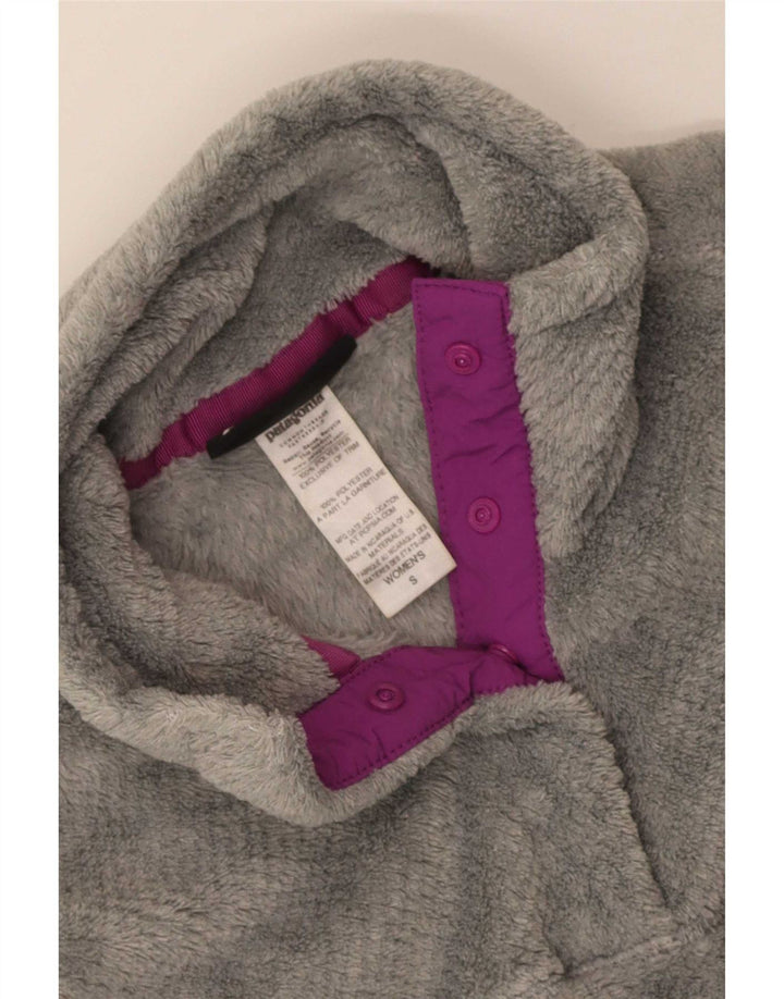Maglione in pile da donna con collo con zip Patagonia UK 10 piccolo poliestere grigio