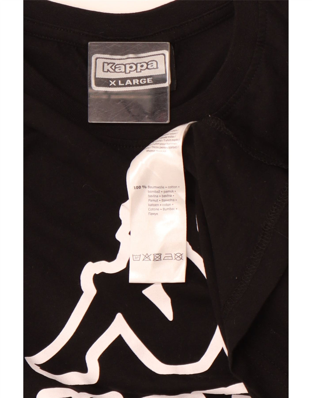 T-shirt grafica da uomo KAPPA Top XL in cotone nero